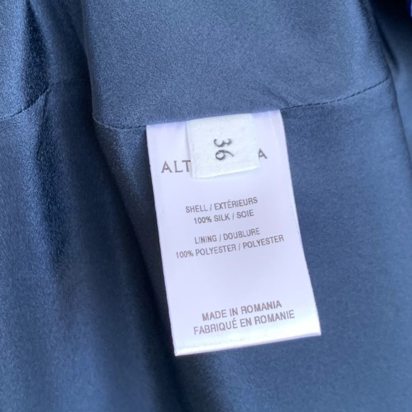 Altuzarra Mila Dress 36 Silk Asymmetric Ruched Long Sleeve Printed Midi Dress - Picture 15 of 16